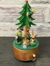 Vtg STEINBACH MUSIC BOX Rotating Rabbit Hunter Bunnies IM WALD UND AUF DER HEIDI picture