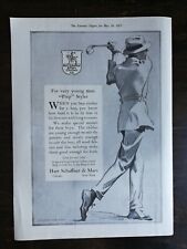 Vintage 1917 Hart Schaffer & Marx Clothes Man Golfing Full Page Original Ad 222 picture