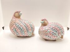 Porcelain  Pink Partridge Figurines Vintage Pair Japan 1980’s Era picture