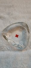 Vintage 1960s Reims France Glass Ashtray Red Diamond PlayingCard Suit MCM Casino picture