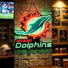 US STOCK Miami Dolphins LED Neon Sign 15.5