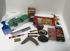 Vintage Junk Drawer Lot of 18 ; Knife, Money Clip, Ashtray, Belt Buckle, Combs picture