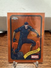 2025 Topps Chrome Marvel Cyclops /25 Orange Lava Refractor #107 picture