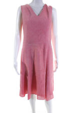 Oscar de la Renta Womens Sleeveless V Neck Dress Pink Size M picture