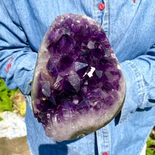 3.5LB Natural Amethyst geode quartz cluster crystal specimen Healing picture