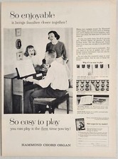 1959 Print Ad Hammond Chord Organs Family Listens to Dad Chicago.Illinois picture