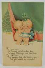 Antique 1919 Gibson ~ KEWPIE CHRISTMAS POSTCARD ~ 5.5