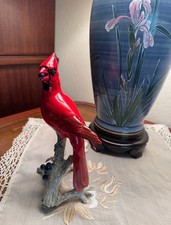 Vintage Lorenz Hutschenreuther hand painted porcelain Northern Cardinal Figurine picture