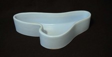 Vintage 1960's Japanese Ikebana Sky-Blue Amorphous Triangular Container Seal 色秘 picture