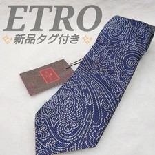 Brand new Tag ETRO Tie High Quality Silk Paisley Pattern Navy picture