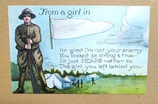 Vintage WWI Soldier Camp Humor Romance Lithograph Postcard Unposted...P20 picture