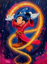 Disney Mickey Mouse Fantasia Art Card Print PZ Signed /30 picture