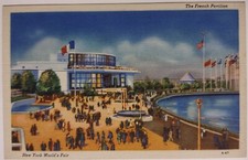 Vintage New York Worlds Fair 1939 Linen Postcard French Pavilion picture
