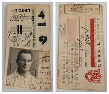 1940 Palestine HAMAAVIR Tel Aviv Bus Pass Photo ID Leather Sleeve Judaica Israel picture