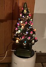 vintage 17-1/4 GLIMMER TREE lighted ceramic Christmas Lighted Tree Tested picture