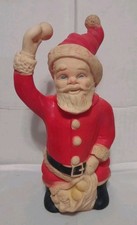 Vintage 1960's Ashland Rubber Toy Time Santa Figure Christmas Decoration picture