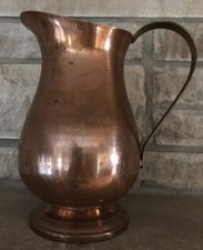 Large Vintage MCM Coppercraft Guild Handled Pitcher  9” Copper/Brass picture