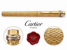 Cartier Must Vendôme Trinity Fountain Pen Ballpoint Gold Plated Vintage 80s picture