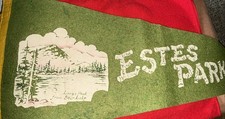Vintage Estes Park Colorado Long’s Peak Felt Pennant With Scenic  Design 29” picture