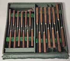 Antique French Chatellerault 24-Piece Bakelite Knife Set: Original Case Art Deco picture