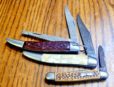 Estate Used Vintage Globemaster 62650 Fishing Pocket Knife PLUS 2 Others picture