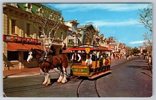 Horse Drawn Street Car Guest ride Main Street 1971 Disneyland Cali Postcard picture