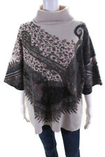 Etro Womens Wool Paisley Print Short Sleeve Turtleneck Knit Top Beige Size  44 picture