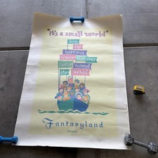 Vtg Walt Disney Fantasyland It's A Small World Attraction Poster 50” x 36” Huge picture