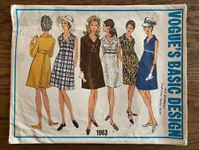 1963 Vogue Vintage 1960's Pattern high-waisted one-piece dress Size 10 w/ guide picture