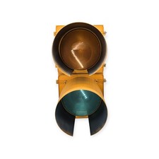 Vintage CH Crouse Hinds Two Light Yellow Green Traffic Signal GE LED Lens 27