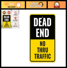 1PC Dead End No Thru Traffic Sign, 18 x 12 Inches - Aluminum - No Outlet No Turn picture