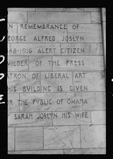 Photo:Omaha Nebraska 1930s George Alfred Joslyn Memorial Plaque picture