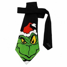 Vintage 1994 Dr Seuss The Grinch Christmas Silk Novelty Holiday Men’s Necktie picture