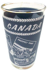 Vintage Libbey Souvenir Niagara Falls Canada Glass Tumbler Graphics 4 3/4