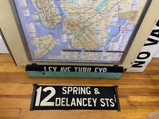 NY NYC BUS ROLL SIGN MANHATTAN SPRING STREET DELANCEY SOHO NOLITA BOWERY PRINCE picture