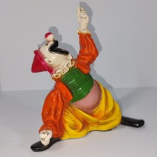 Vintage Universal Statuary Chalkware Happy Dancing Laughing Clown Figure 1970's  picture