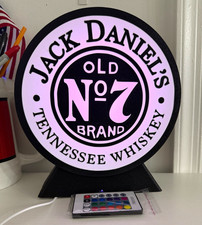 Jack Daniel’s Old No. 7 Tennessee Whiskey Lighted LED Sign w/ Remote Black/White picture