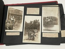 Vintage 1930s Photo Scrapbook Album w/ Mounted, Fashion picture