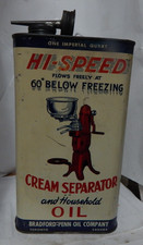vintage tin--Hi Speed Cream Separator Oil  Bradford Penn Oil Co  8