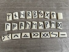 Set of 25 Bone Rune Stone, Elder Futhark,Meditation Gift picture