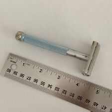 Vintage Lady Gillette Safety Razor Blue long handle Atomic Star Made in USA picture
