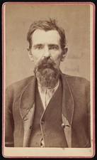 George M. King 1800s Head and Shoulders Portrait Bearded Man Frontier Dress picture
