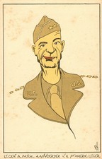 U.S. Lt. General Alexander Patch WW11 Propaganda Postcard Vtg c1940 Dutch text N picture