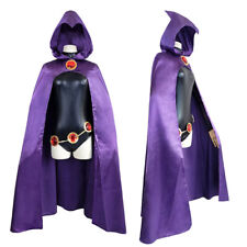 Teen Titans Raven Cosplay Costume Kids Adult Superhero Jumpsuit Cloak Body Suit  picture