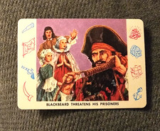 1958 Leaf Cardo Pirates Blackbeard Threatens His Prisoners #P-2 NM picture