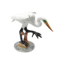 Northern Rose Great White Egret - Home Decor - Miniature Porcelain Figurine picture