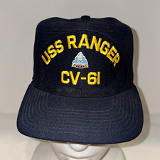 USS Ranger CV-61 Navy Blue Militaria Snapback Baseball Hat Cap picture