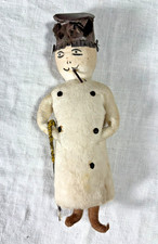 Vintage German Spun Cotton Snowman Christmas Ornament. Early 1900s. picture