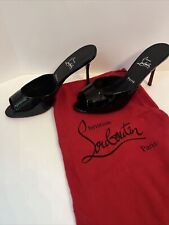 CHRISTIAN LOUBOUTIN ME DOLLY 85 MULE SANDALS PATENT LEATHER Black  SZ 41/US 11 picture