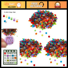 JUNWRROW 2000 Pieces 3/4 inch Transparent 6 Color Clear Bingo Counting Chips Pla picture